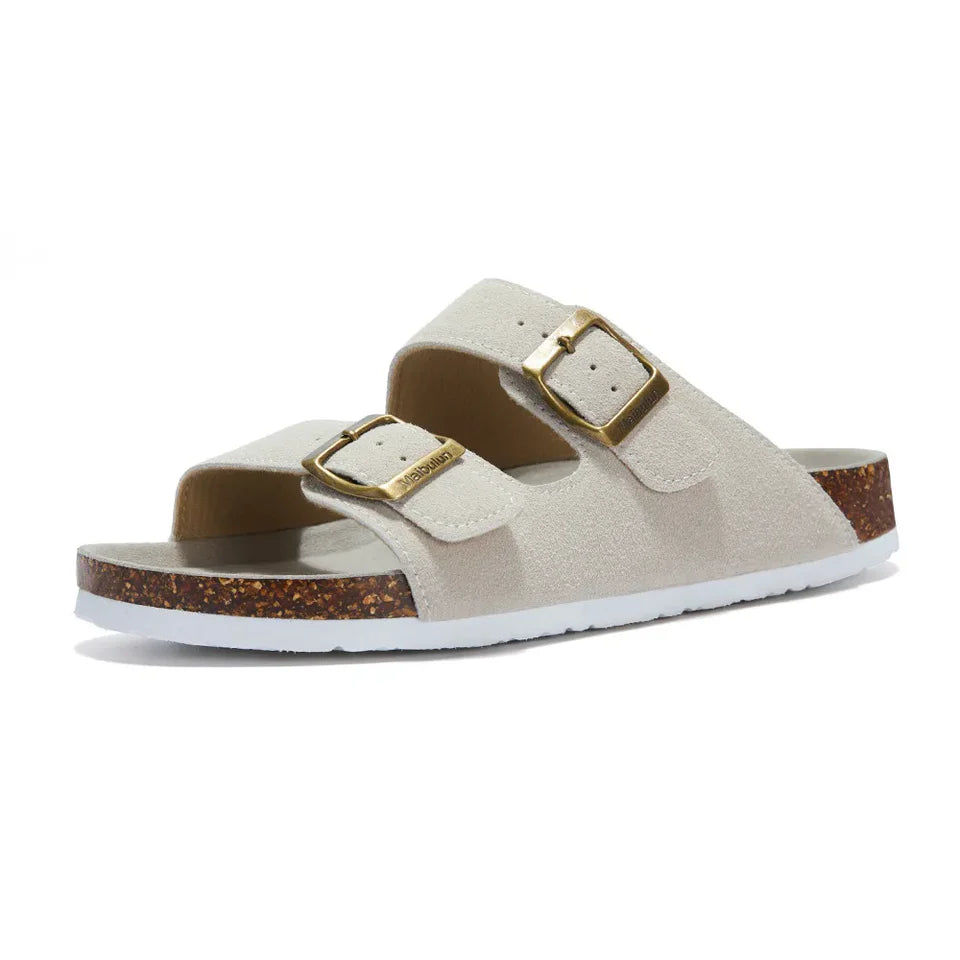 NUVRA Siena – Cork Double-Strap Sandal