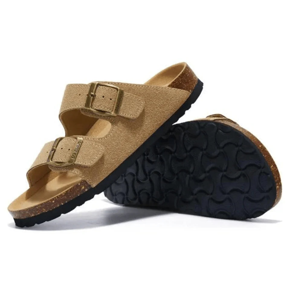 NUVRA Siena – Cork Double-Strap Sandal